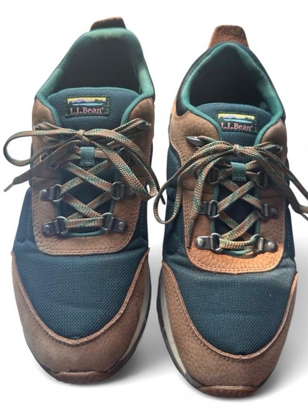 L.L. Bean Brown & Green Heritage Hiking Shoes Trail Sneakers Outdoor Men's 9.5